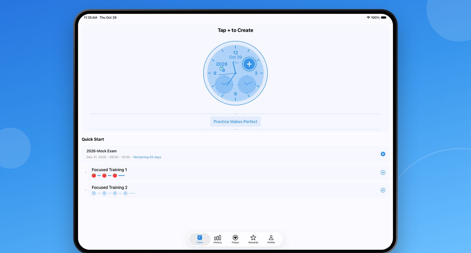 MockTimer Pro iPad